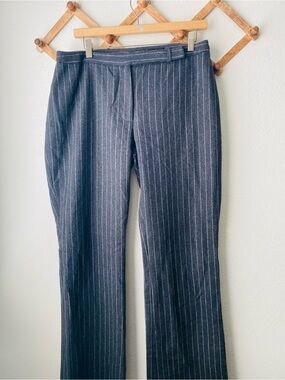 Hennes Gray Wool Blend Pinstripe Trousers Size 12 (0002)